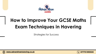 How to Improve Your GCSE Maths Exam Techniques in Havering