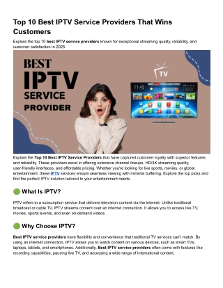 Top 10 Best IPTV Service Providers That Wins Customers