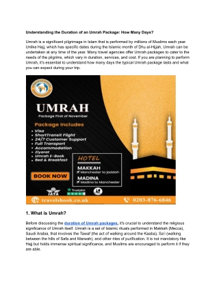 Understanding the Duration of an Umrah Package: How Many Days?