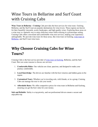 Wine Tours in Bellarine and Surf Coast with Cruising Cabs (1)