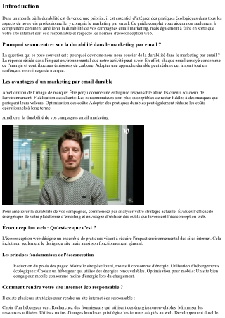 “Améliorer la durabilité de vos campagnes email marketing”