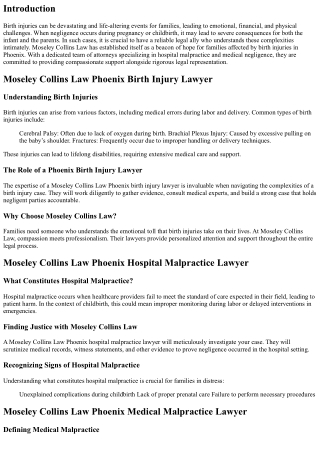 Moseley Collins Law: Advocating for Families Affected by Birth Injuries