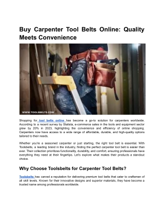 Buy Carpenter Tool Belts Online