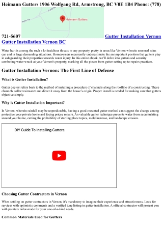 “Gutters and Safety: Preventing Water Damage at Your Vernon's Property”