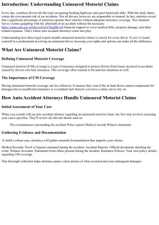 How Auto Accident Attorneys Handle Uninsured Motorist Claims