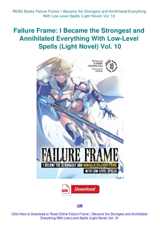 READ Books Failure Frame I Became the Strongest and Annihilated Everything With Low-Level Spells (L