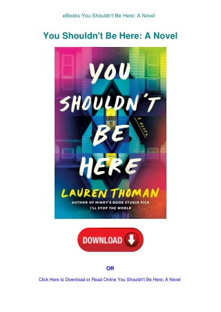 eBooks You Shouldn't Be Here A Novel