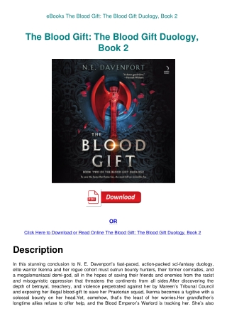 eBooks The Blood Gift The Blood Gift Duology  Book 2