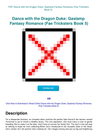 PDF Dance with the Dragon Duke Gaslamp Fantasy Romance (Fae Tricksters Book 5)