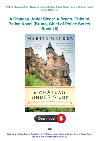 PDF A Chateau Under Siege A Bruno  Chief of Police Novel (Bruno  Chief of Police Series Book 16)