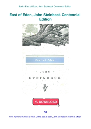 Books East of Eden  John Steinbeck Centennial Edition