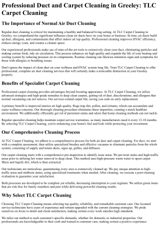 TLC Carpet Cleaning