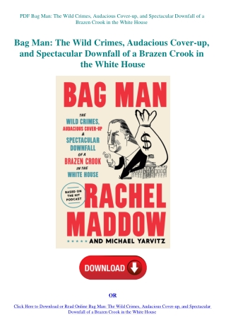 PDF Bag Man The Wild Crimes  Audacious Cover-up  and Spectacular Downfall of a Brazen Crook in the W