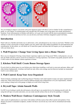 10 Must-Have Panel Wall Ideas for Your Home