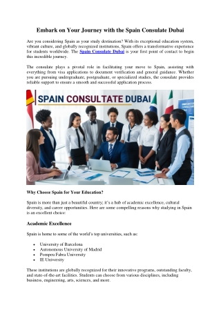 Embark on Your Journey with the Spain Consulate Dubai