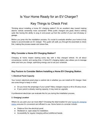 Is Your Home Ready for an EV Charger_ Key Things to Check First