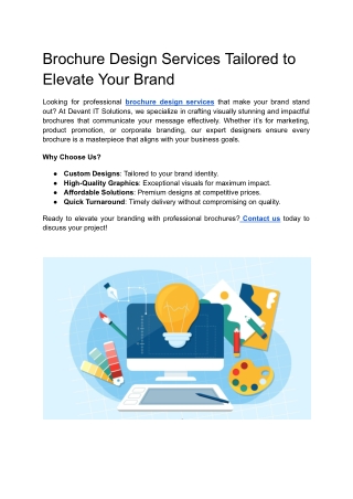Brochure Design Services Tailored to Elevate Your Brand