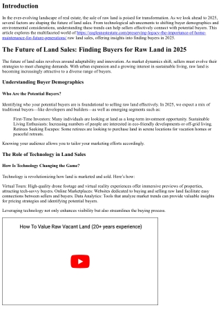 The Future of Land Sales: Finding Buyers for Raw Land in 2025