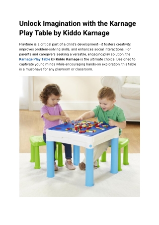 Unlock Imagination with the Karnage Play Table by Kiddo Karnage