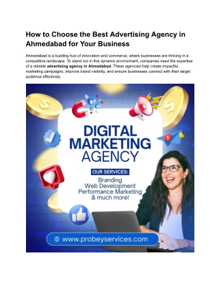 How to Choose the Best Advertising Agency in Ahmedabad for Your Business