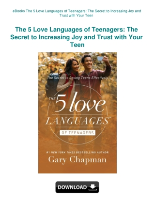 eBooks The 5 Love Languages of Teenagers The Secret to Increasing Joy and Trust with Your Teen