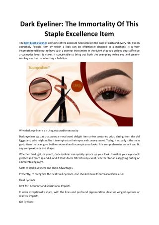 Dark Eyeliner: The Immortality Of This Staple Excellence Item