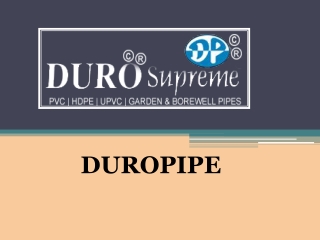 Durable and Reliable PVC Pipes in Varanasi – Choose Duropipe