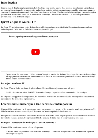 Green IT et accessibilité numérique : alliés ou adversaires ?