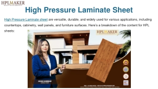 High Pressure Laminate Sheet