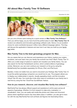 All about Mac Family Tree 10 Software