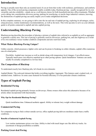 Recognizing Blacktop Paving: A Comprehensive Introduction
