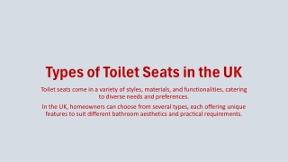 Types of Toilet Seats in the UK