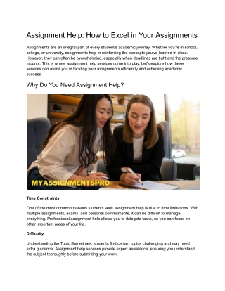 Assignment Help_ How to Excel in Your Assignments