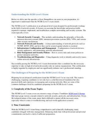 Elevate Your Exam Prep with DumpsBoss NCSR-Level-3 Dumps