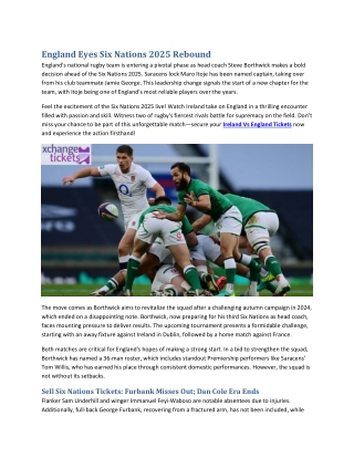 England Eyes Six Nations 2025 Rebound
