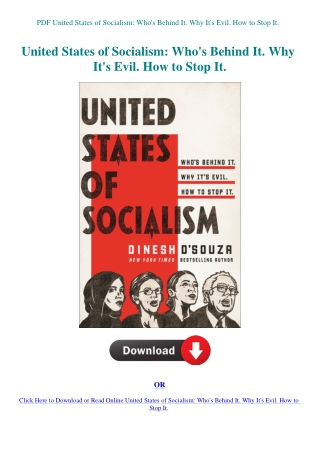 PDF United States of Socialism Who's Behind It. Why It's Evil. How to Stop It. 