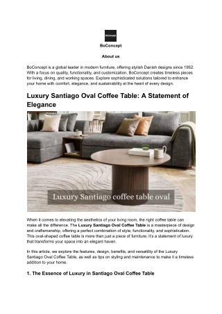 Luxury Santiago coffee table oval