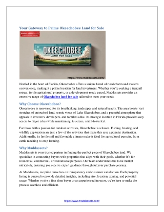 Your Gateway to Prime Okeechobee Land for Sale