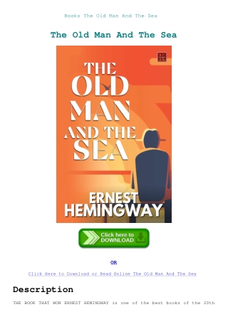 Books The Old Man And The Sea