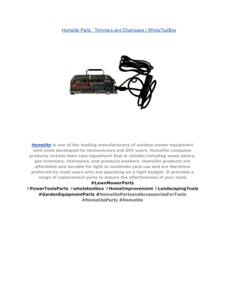 Homelite Parts _ Trimmers and Chainsaws _ WholeToolBox