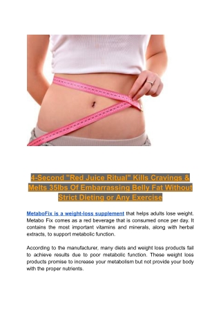 Kills Cravings & Melts 35lbs Of Embarrassing Belly Fat
