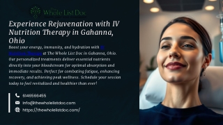 Experience Rejuvenation with IV Nutrition Therapy in Gahanna, Ohio