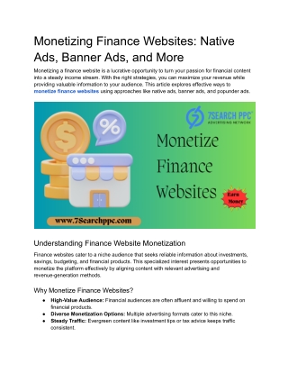 Monetizing Finance Websites_ Native Ads, Banner Ads, and More