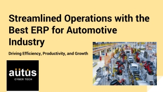 Streamlined Operations with the Best ERP for Automotive Industry