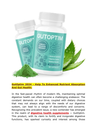 Help To Enhanced Nutrient Absorption And Gut Health: