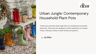Urban Jungle: Contemporary Household Plant Pots
