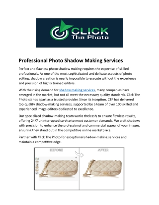 Professional Photo Shadow Making Services