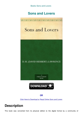Books Sons and Lovers