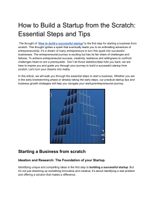 How to Build a Startup from the Scratch_ Essential Steps and Tips