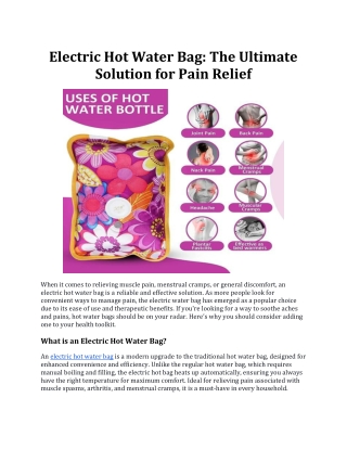 Electric Hot Water Bag: The Ultimate Solution for Pain Relief